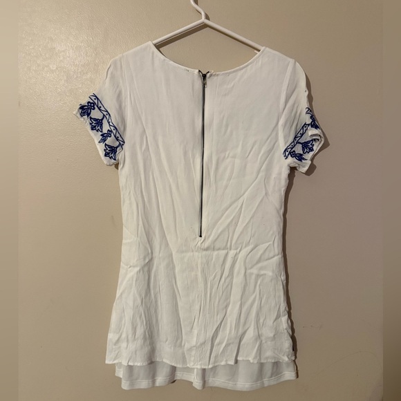 Lulus Tale to Tell Blue and Ivory Embroidered Shift Dress M - Picture 5 of 5
